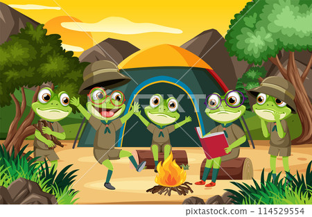 Frogs Camping Adventure 114529554