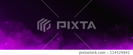 Purple smoke clouds on black background Purple smoke clouds on black background 114529941