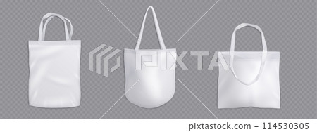 Tote bag of different shape and handle mockup. 114530305
