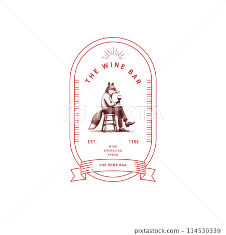 Classic logo label with animal illustrations 114530339