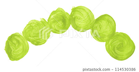 Green paintbrush isolated on white background. Deep lake color. Green paintbrush isolated on white background. Deep lake color. 114530386