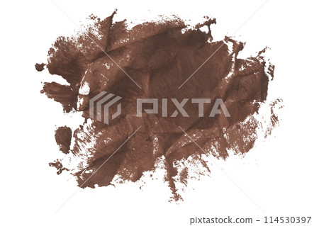 Brown brush isolated on white background. Watercolor 114530397