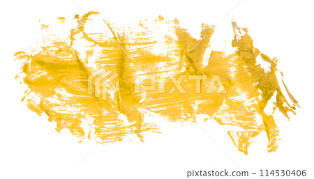 Yellow brush isolated on white background. Watercolor Yellow brush isolated on white background. Watercolor 114530406