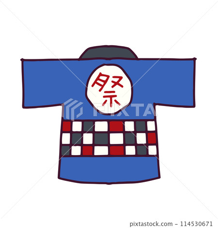 Blue festival happi coat illustration. Vector image isolated on white background 114530671