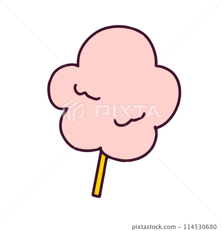 白色背景下分離的棉花糖插畫平面向量素材 114530680