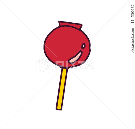 白色背景下分離的糖果蘋果平面向量素材插圖 白色背景下分離的糖果蘋果平面向量素材插圖 114530682