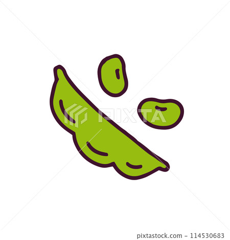 白色背景下分離的毛豆插畫平面向量素材 白色背景下分離的毛豆插畫平面向量素材 114530683