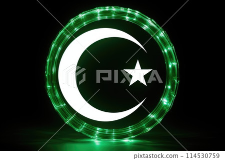 Pakistan day: celebrating unity, freedom, and heritage in a symphony of green and white, honoring the nation's journey towards independence and prosperity on this historic occasion. 114530759