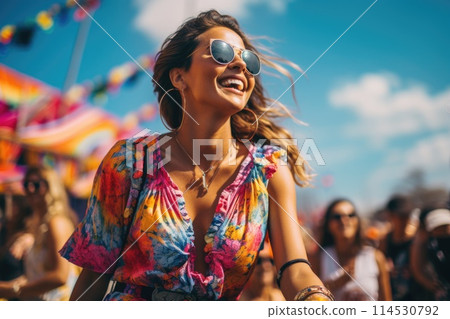 Happy cali fair Colombia. Lively celebration at la feria de cali: a kaleidoscope of colombian culture, salsa rhythms, and vibrant traditions in a festive and joyous atmosphere. Happy cali fair Colombia. Lively celebration at la feria de cali: a kaleidoscope of colombian culture, salsa rhythms, and vibrant traditions in a festive and joyous atmosphere. 114530792