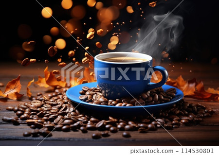 Coffee. aroma-filled mornings with a cup of rich brew: indulging in the comforting warmth, flavor, and culture of coffee, an essential daily ritual for enthusiasts worldwide. 114530801
