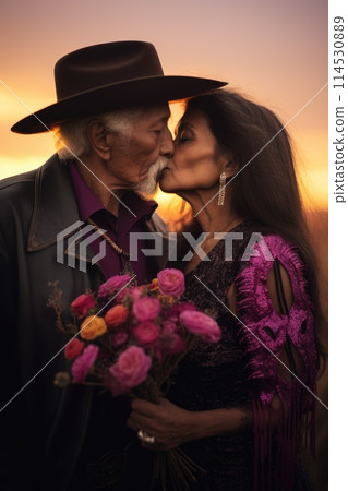 Old lovers, eternal love. The timeless love story of old lovers who have stood the test of time with devotion, affection, and memories 114530889