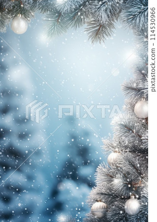 Vibrant New Year's Eve banner with space for copy, featuring festive decorations, creating a joyful and celebratory atmosphere for holiday greetings 114530966