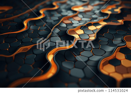 Alluring visual symphony unfolds in abstract composition, showcasing intricate pattern texture dance. Dynamic shapes vibrant colors create mesmerizing backdrop that adds touch of modern elegance. 114531024