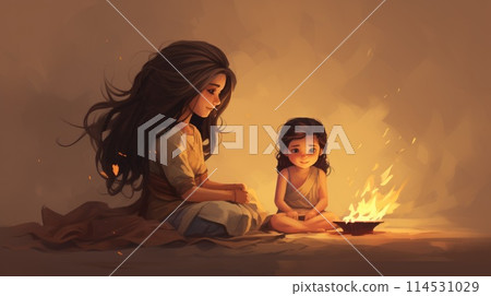 Happy lohri. Celebrating the warmth of cultural traditions and the joy of Lohri festival in Punjab: a vibrant cultural celebration of music, dance, and bonfires 114531029