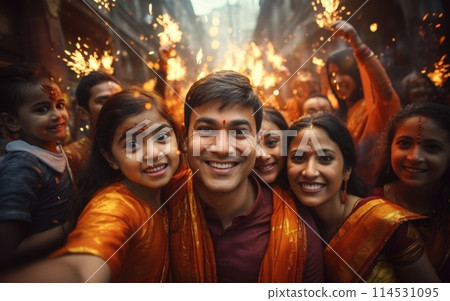 Happy gudi padwa: a joyous celebration of marathi new year, ushering in happiness, renewal, and cultural traditions, embracing festive spirit and new beginnings with family and cultural pride. 114531095