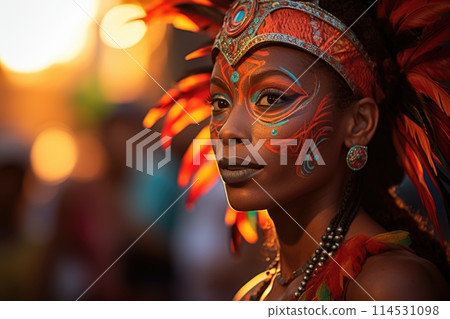 Carnival in Barranquilla, Colombia: A dazzling spectacle of vibrant costumes, rhythmic music, and lively dances, celebrating the city's rich cultural heritage and festive spirit. Carnival in Barranquilla, Colombia: A dazzling spectacle of vibrant costumes, rhythmic music, and lively dances, celebrating the city's rich cultural heritage and festive spirit. 114531098