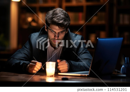 Blackout no electricity light, power outage, breakdown, electric, persona in absence of electricity with candle, problem, systemic accident in power system accompanied by mass disconnection of consum. 114531201