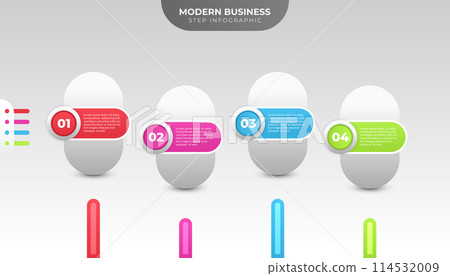 Modern Business Infographic Concept. Infographic Banner for Workflow, Layout, or Presentation 114532009