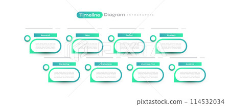 Modern and Clean Business Infographic Design Template with 8 Options. Timeline Diagram Presentation Design, Can be used for Presentation, Workflow Layout, Diagram, or Annual Report Modern and Clean Business Infographic Design Template with 8 Options. Timeline Diagram Presentation Design, Can be used for Presentation, Workflow Layout, Diagram, or Annual Report 114532034