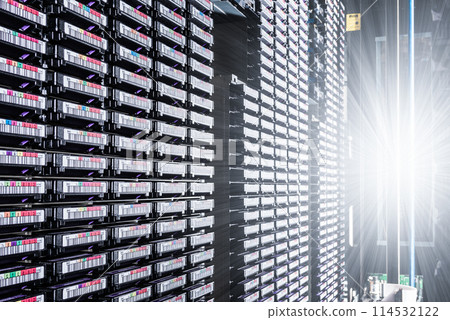 data storage towers filled with hard disks data storage towers filled with hard disks 114532122