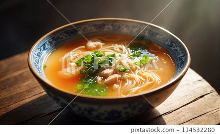 Traditional Chinese soup. Asian cuisine. Japanese food. 114532280