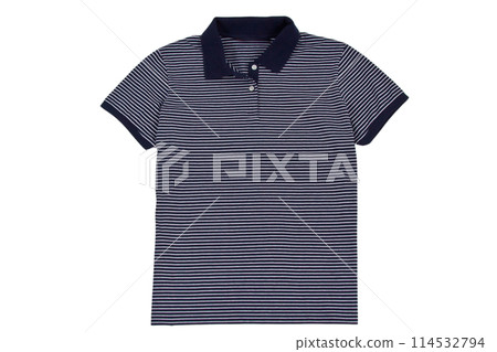Photograph of blank polo t-shirt isolated on white 114532794