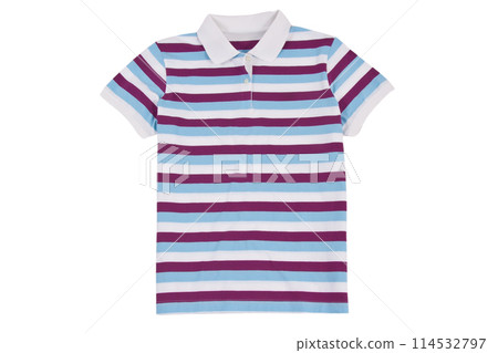 Photograph of blank polo t-shirt isolated on white Photograph of blank polo t-shirt isolated on white 114532797