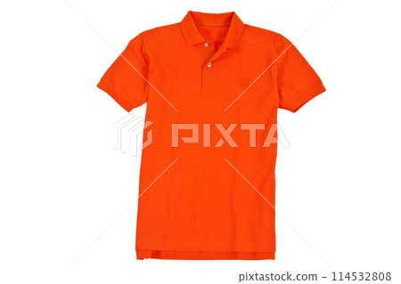Photograph of blank polo t-shirt isolated on white Photograph of blank polo t-shirt isolated on white 114532808