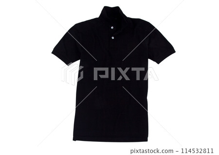 Photograph of blank polo t-shirt isolated on white 114532811