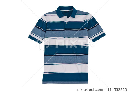 Photograph of blank polo t-shirt isolated on white 114532823