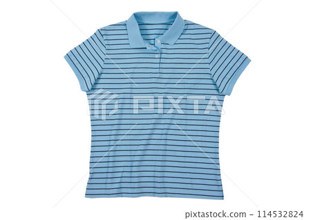 Photograph of blank polo t-shirt isolated on white Photograph of blank polo t-shirt isolated on white 114532824