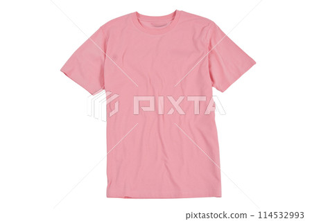 Pink pastel t-shirt on white background, Isolated pastel t-shirt Pink pastel t-shirt on white background, Isolated pastel t-shirt 114532993