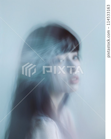 亞洲女人穿著柔和的模糊 114533163