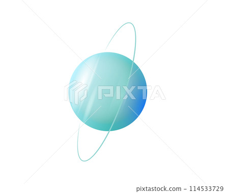 美麗的翠綠色行星天王星的簡單插圖 美麗的翠綠色行星天王星的簡單插圖 114533729