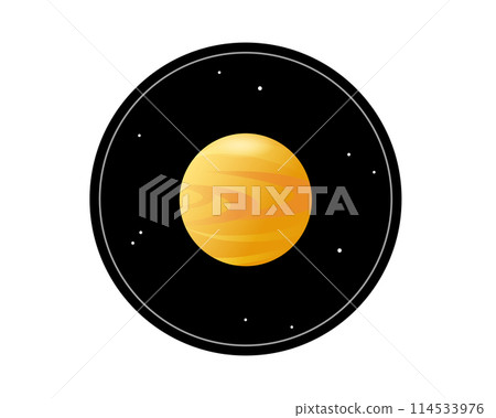 Simple illustration of Venus reflected in a telescope Simple illustration of Venus reflected in a telescope 114533976