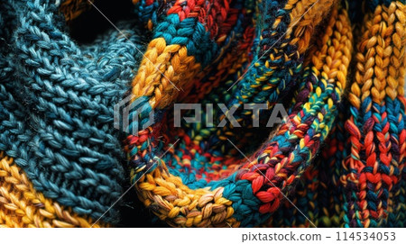 Colorful Handmade Knitted Scarves Colorful Handmade Knitted Scarves 114534053