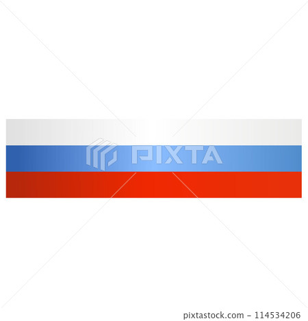 Flag of Russian Federation in form of ribbon. Illustration for Day of Russia on June 12. 114534206