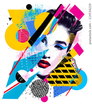 Colorful retro pop art background 114534220