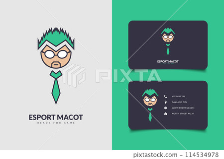 Male mascot with green tie and hair for e-sport logo or mascot Male mascot with green tie and hair for e-sport logo or mascot 114534978