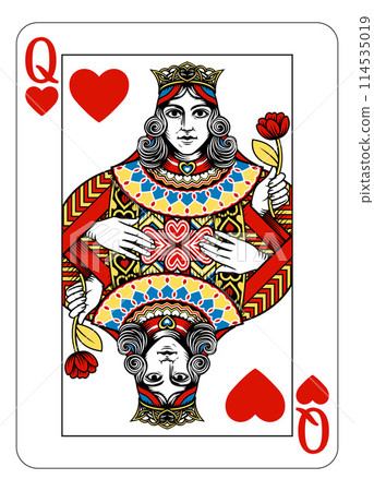 Queen of Hearts Design from Deck of Playing Cards Queen of Hearts Design from Deck of Playing Cards 114535019