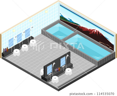 Isometric public bath 114535070
