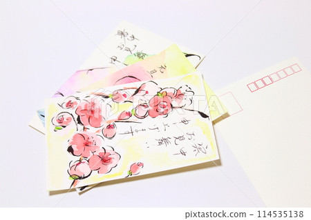 [Picture letter] Postcard, image (white background, copy space, simple) 114535138