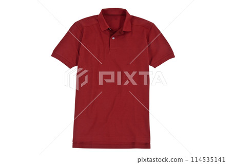 Red polo shirt isolated on white 114535141