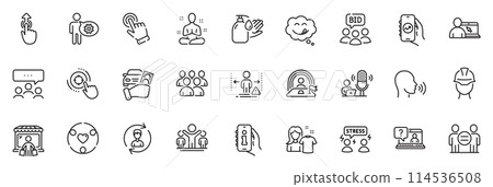 Icons pack as Auction, Market buyer and Faq line icons for app include Ethics, Winner, Yoga outline thin icon web set. Lgbt, Group, Human resources pictogram. Financial app, Meeting. Vector Icons pack as Auction, Market buyer and Faq line icons for app include Ethics, Winner, Yoga outline thin icon web set. Lgbt, Group, Human resources pictogram. Financial app, Meeting. Vector 114536508