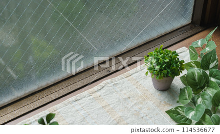 窗戶上結露 窗戶上結露 114536677