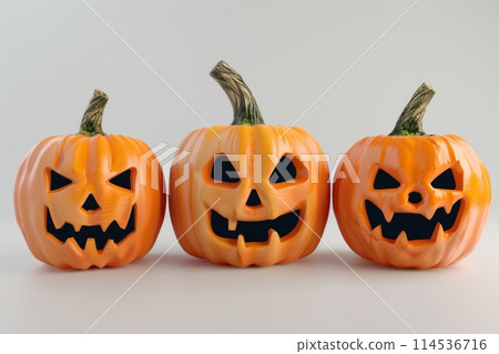 Halloween pumpkin on a light background. 114536716