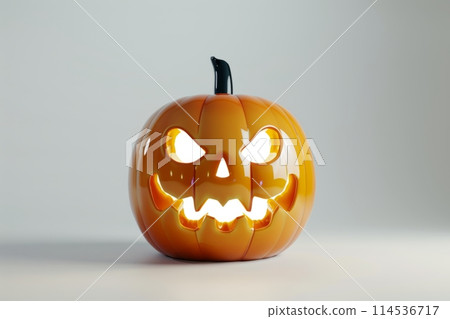 Halloween pumpkin on a light background. 114536717