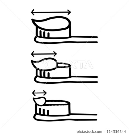 牙膏插畫套裝素材黑白 牙膏插畫套裝素材黑白 114536844