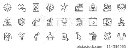 Icons pack as Hold heart, Annual calendar and Hdd line icons for app include Telemedicine, Star target, Selfie stick outline thin icon web set. Winner, Business way, Work home pictogram. Vector Icons pack as Hold heart, Annual calendar and Hdd line icons for app include Telemedicine, Star target, Selfie stick outline thin icon web set. Winner, Business way, Work home pictogram. Vector 114536963