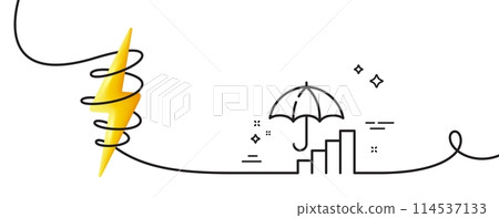 Inflation line icon. Continuous one line with curl. Rising prices sign. Economic protection symbol. Inflation single outline ribbon. Loop curve with energy. Vector Inflation line icon. Continuous one line with curl. Rising prices sign. Economic protection symbol. Inflation single outline ribbon. Loop curve with energy. Vector 114537133